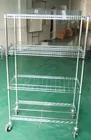 SMT Reel Storage handle Cart, single and double peak,wire metal racks with casters