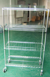 SMT Reel Storage handle Cart, single and double peak,wire metal racks with casters