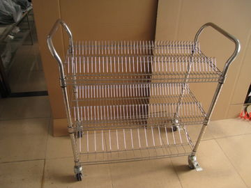 SMT Reel Storage handle Cart, single and double peak,wire metal racks with casters