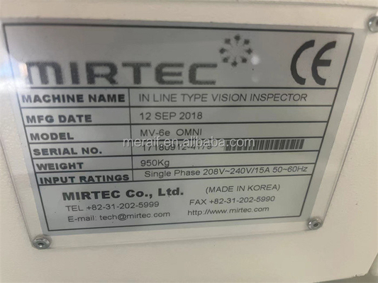 Mirtec MV-6e OMNI AOI System The optimal 3D AOI to improve productivity