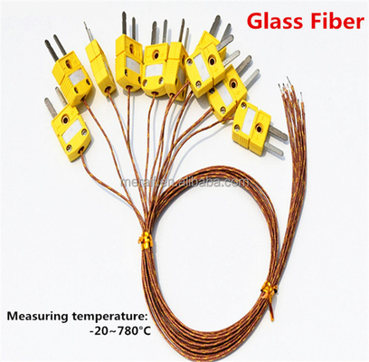 High Temperature Thermocouple Sensor with omega plug GG-K-30-SLE Fiberglass K Type thermocouple