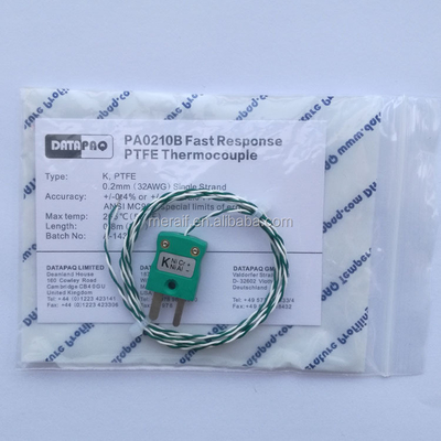 Thermal profile  PFA high temperature stand omega k type thermocouple green connector with plug for industrial use