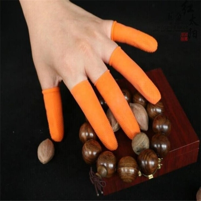 Protective Antislip Fingertips Gloves Latex Rubber Finger Cots Antistatic Gloves Orange