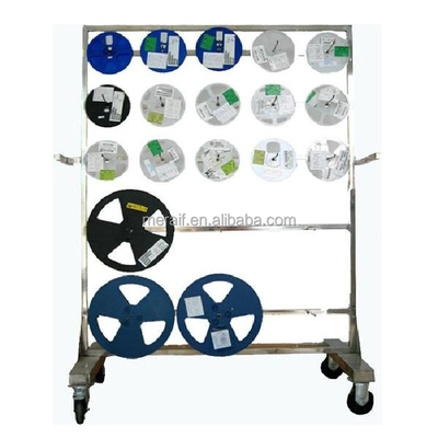 High Quality Stainless Steel SMT ESD Reel Storage Shelving Rack Trolley Cart