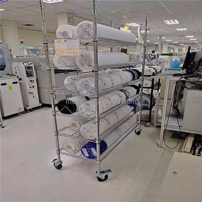 SMT ESD Reel Storage Shelving Rack Trolley Cart Stainless Steel industrial anti-static SMD carrier tape shelf cart