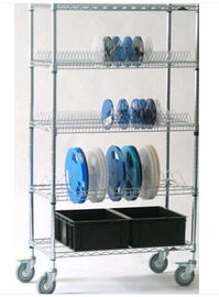 Stainless Steel SMT Reel Shelving Trolley ESD SMT Reel Storage Cart with best price