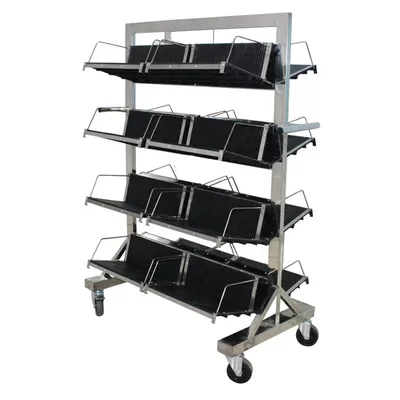 High Quality Stainless Steel SMT ESD Reel Storage Shelving Rack Trolley Cart online