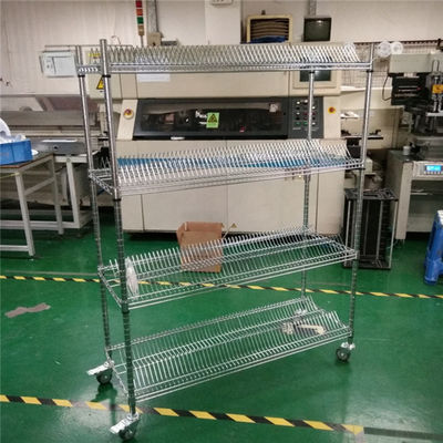 Factory price Stainless Steel Antistatic Turnove Hanging Basket, SMT PCB Reel Storage Trolley Cart with Hanging Racks