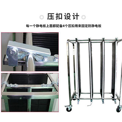 Factory price Stainless Steel Antistatic Turnove Hanging Basket, SMT PCB Reel Storage Trolley Cart with Hanging Racks