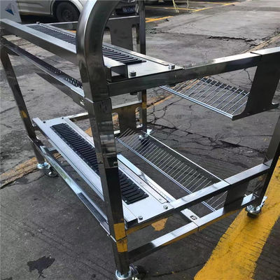 Factory price Stainless Steel Antistatic Turnove Hanging Basket, SMT PCB Reel Storage Trolley Cart with Hanging Racks