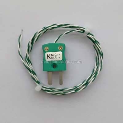 Thermal profile  PFA high temperature stand omega k type thermocouple green connector with plug for industrial use