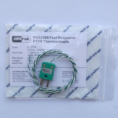 Thermal profile  PFA high temperature stand omega k type thermocouple green connector with plug for industrial use