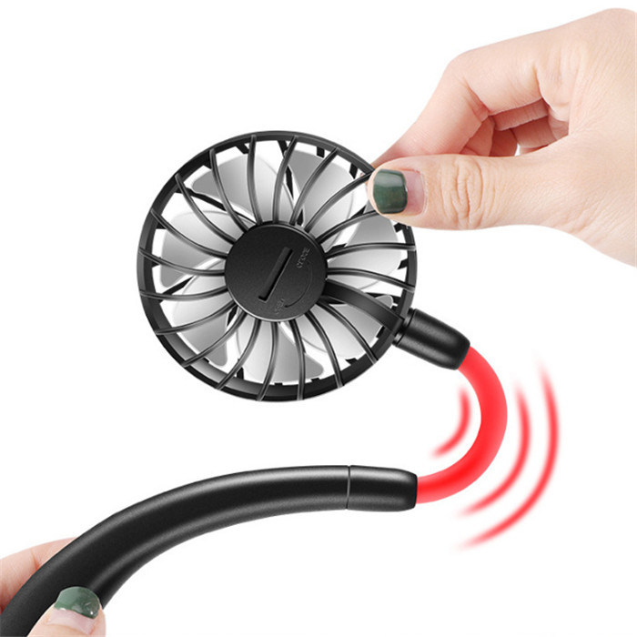 2020 Hot Sale Lazy Hand-Free Neck Sport Fan, Mini Hanging Neck Fan USB Rechargeable Outdoor Portable Wearable Sports Fan