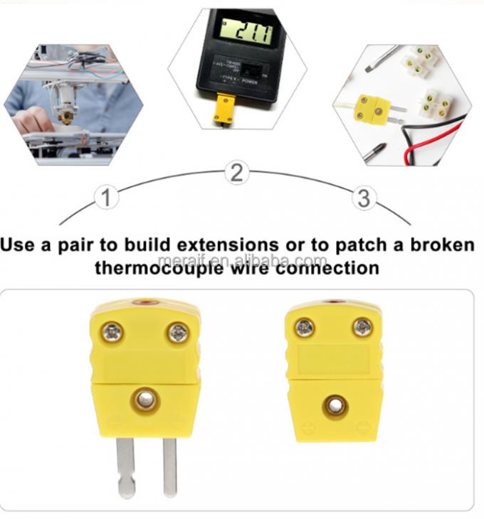 Female and male connectors,omega K type thermocouple connector J type Ttype socket connector