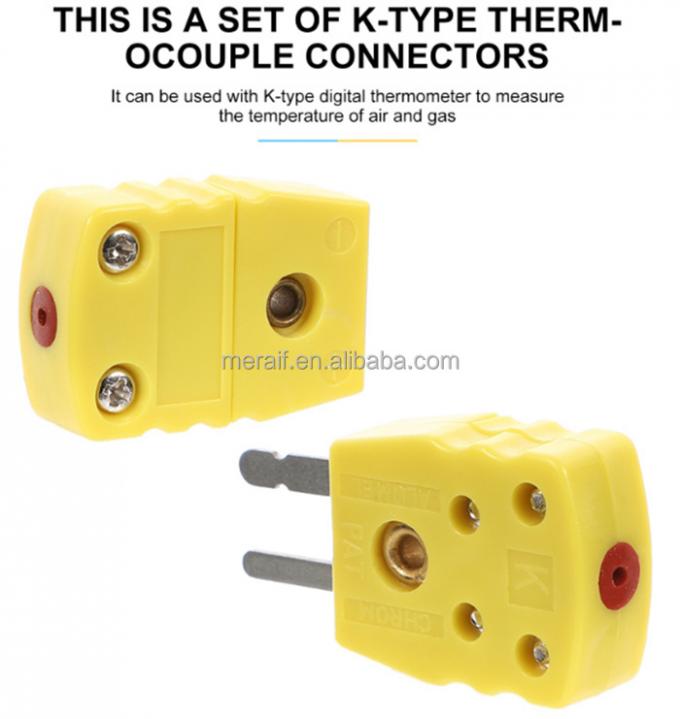 Female and male connectors,omega K type thermocouple connector J type